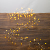 8' 240L Classic White Fairy Twinkle LED Silver Wire Cluster Garland