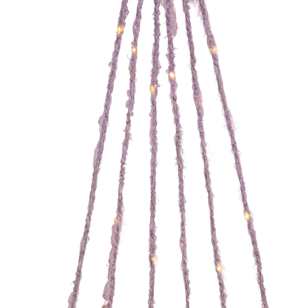 7' 120-Light Gray Fuzzy Multi-Strand With Warm White LED Lights