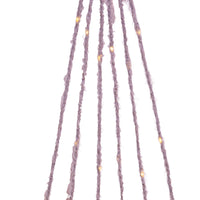 7' 120-Light Gray Fuzzy Multi-Strand With Warm White LED Lights
