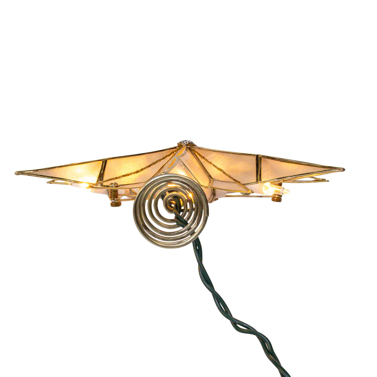 UL 10L 12-Point Capiz Star With Gemstone Center Treetop