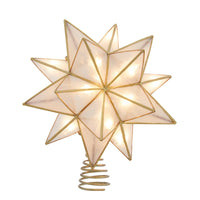 UL 10L 15-Point Capiz Sputnik Star With Gold Trim Treetop