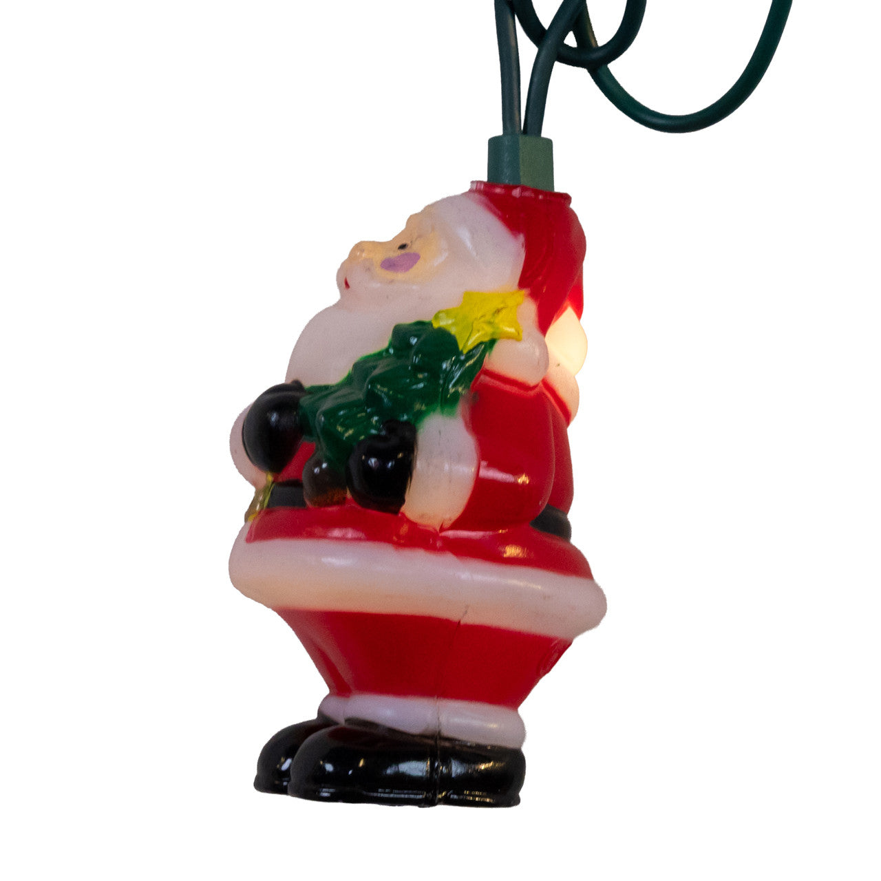 9' UL 10L Clear LED Santa With Christmas Tree Light Set
