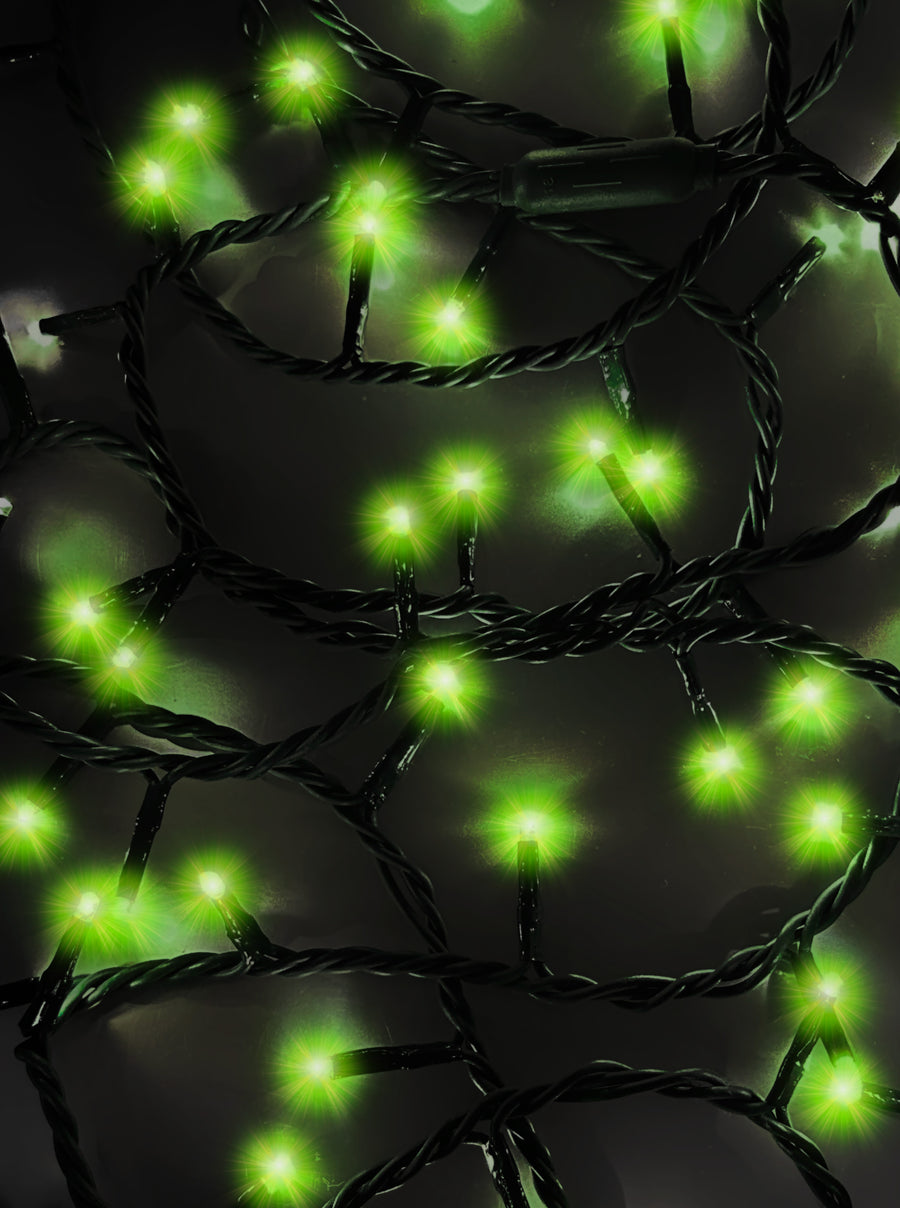 16.5' UL 100L Green LED Green Wire Jingle Bright™ Light Set