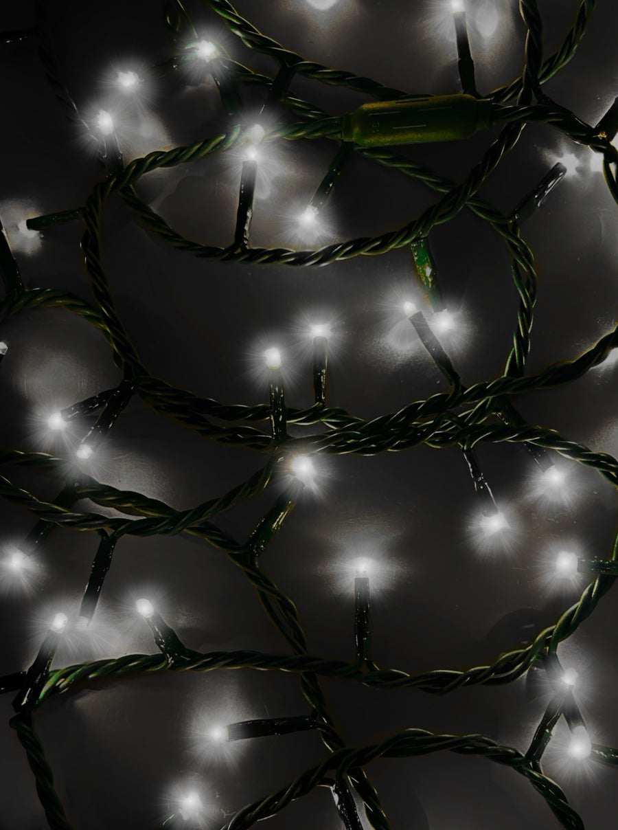 16.5' UL 100L Pure White LED Green Wire Jingle Bright™ Light Set