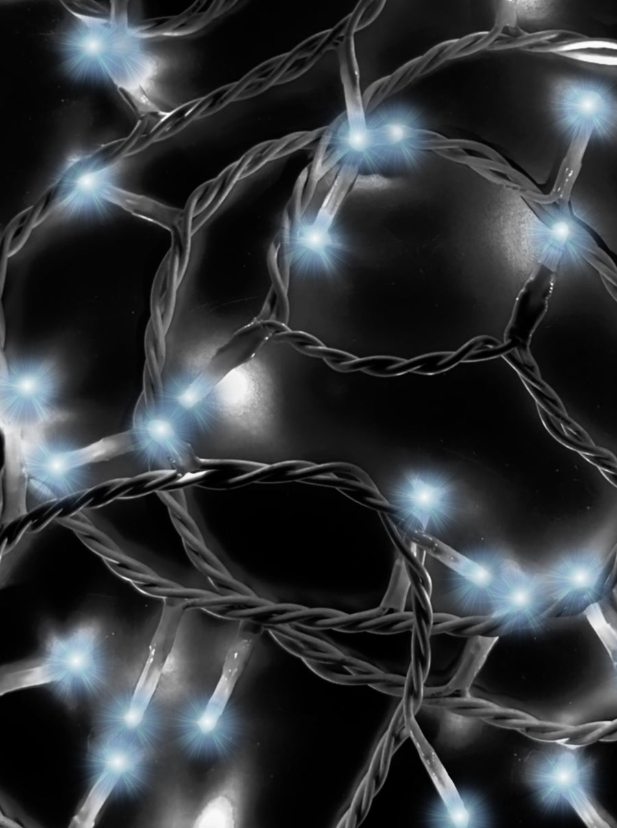 16.5' UL 100L Cool White LED White Wire Jingle Bright™ Light Set