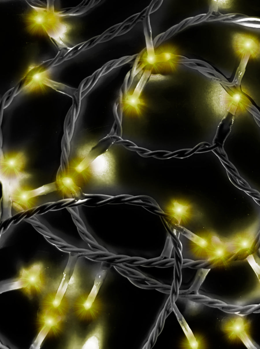 16.5' UL 100L Warm White LED White Wire Jingle Bright™ Light Set
