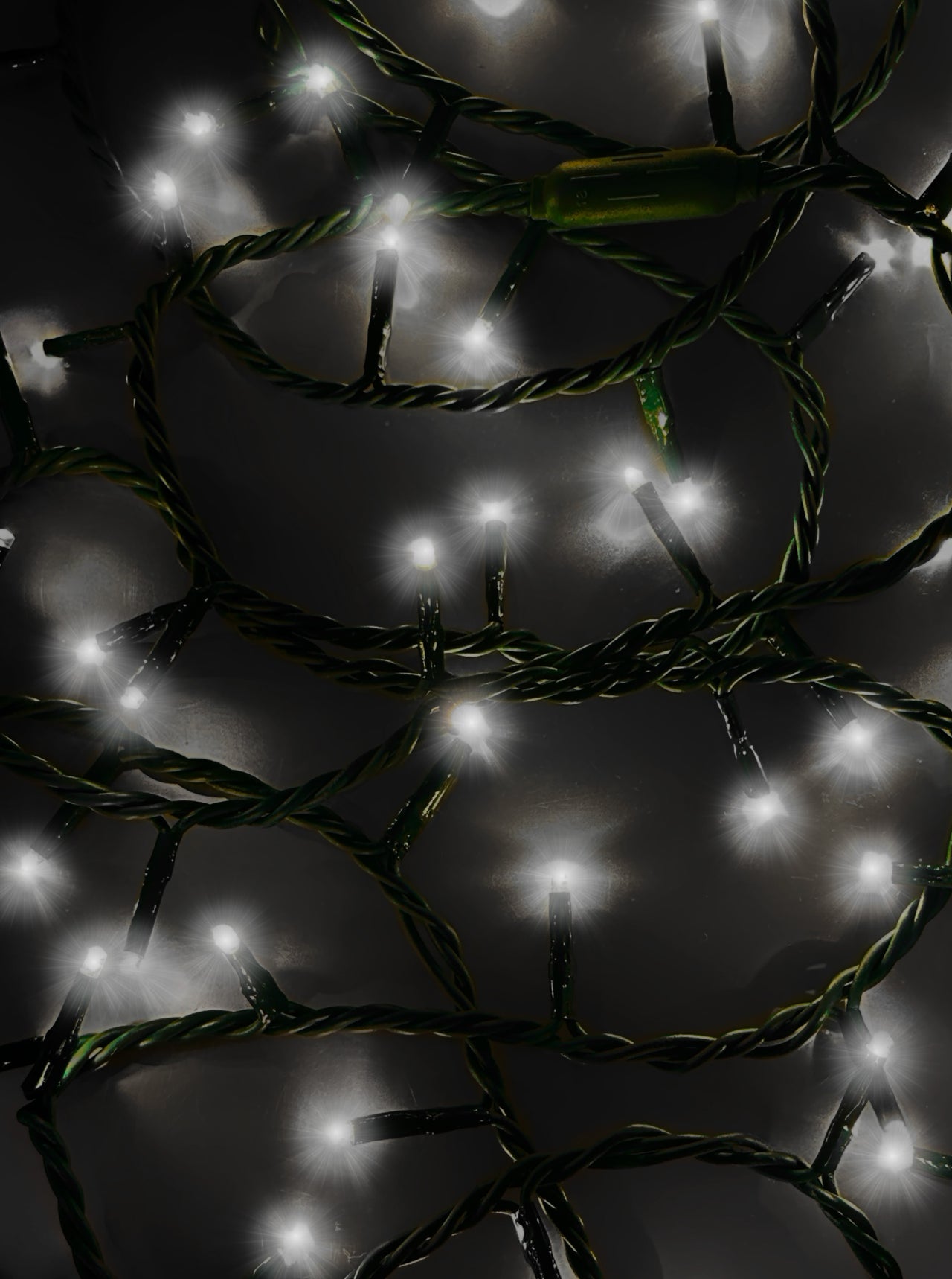 49.8' UL 300L Pure White LED Green Wire Jingle Bright™ Light Set