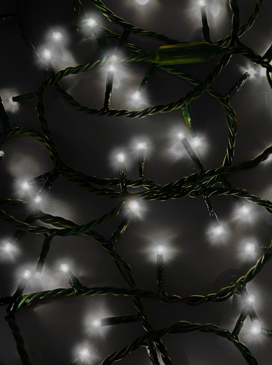 49.8' UL 300L Pure White LED Green Wire Jingle Bright™ Light Set