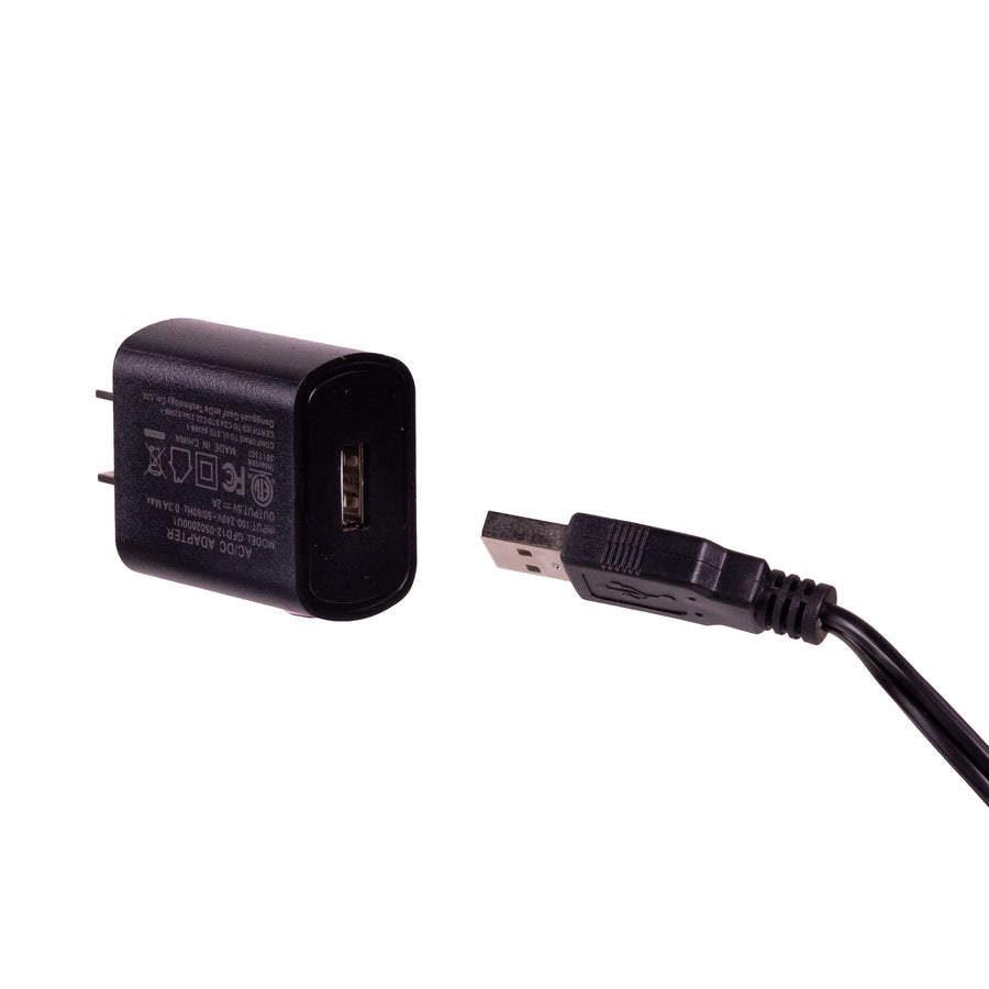 6' USB Power Extension Cord With Black Wire, Adapter & 6 Ports