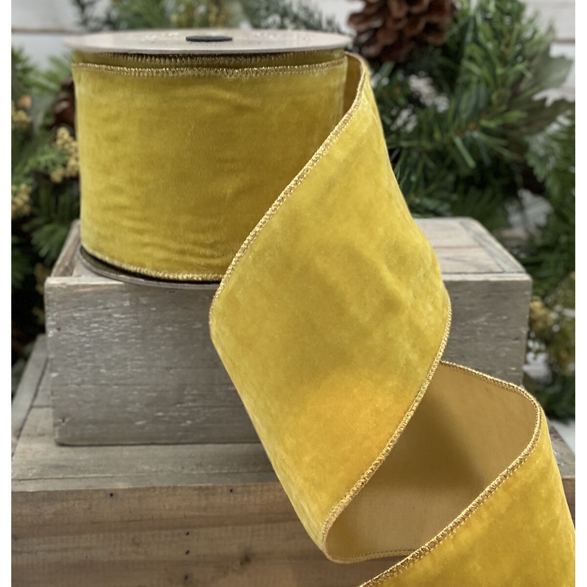 Velvet Ribbon Vintage French 4 Inch x 10 Yards
