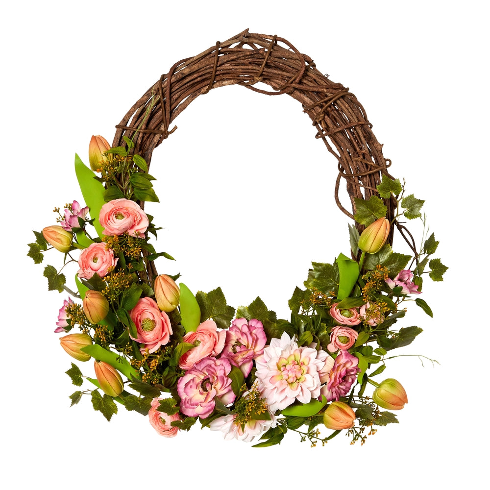 28" Tulip Oval Wreath