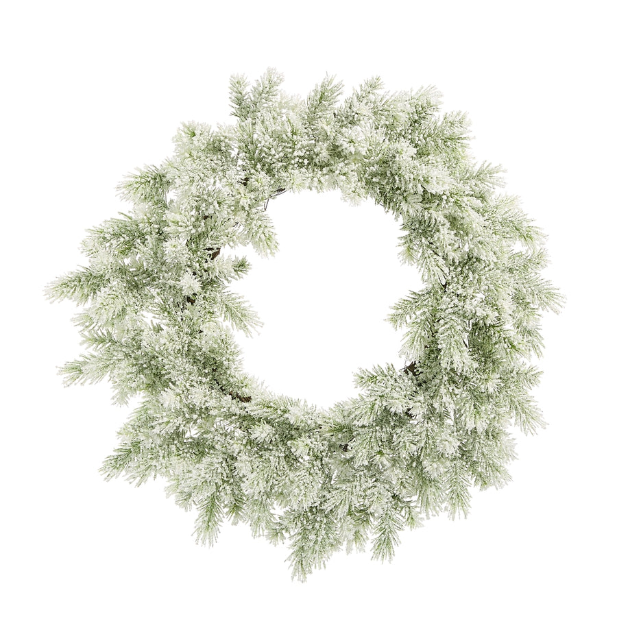 26" Flocked Spruce Wreath