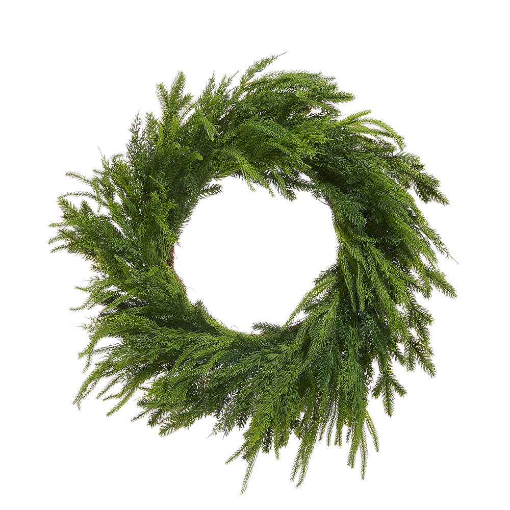 28" Mixed Cedar Wreath | Green