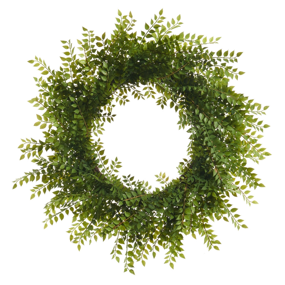 26" Green Ruscus Wreath