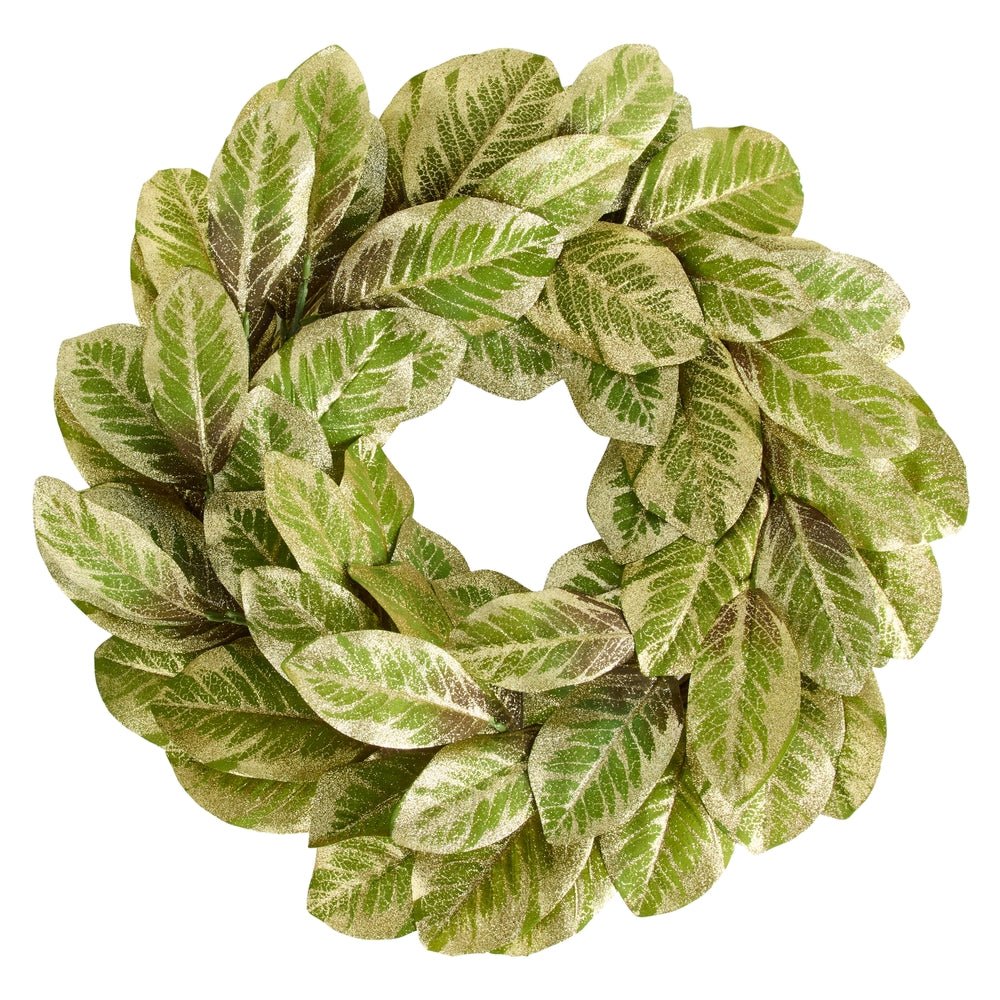22" Gold Magnolia Leaf Wreath