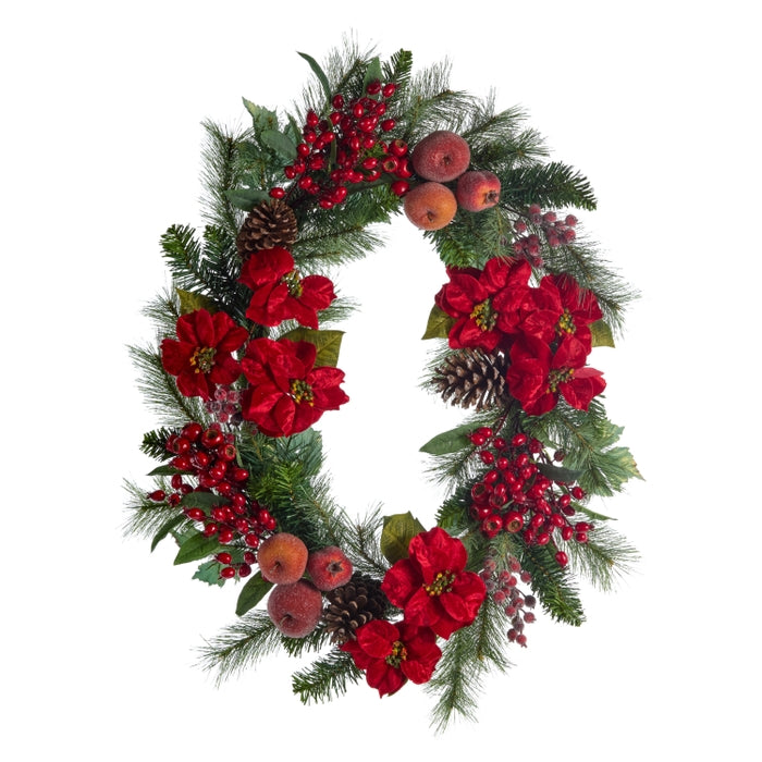 30" Oval Sugared Fruit Wreath