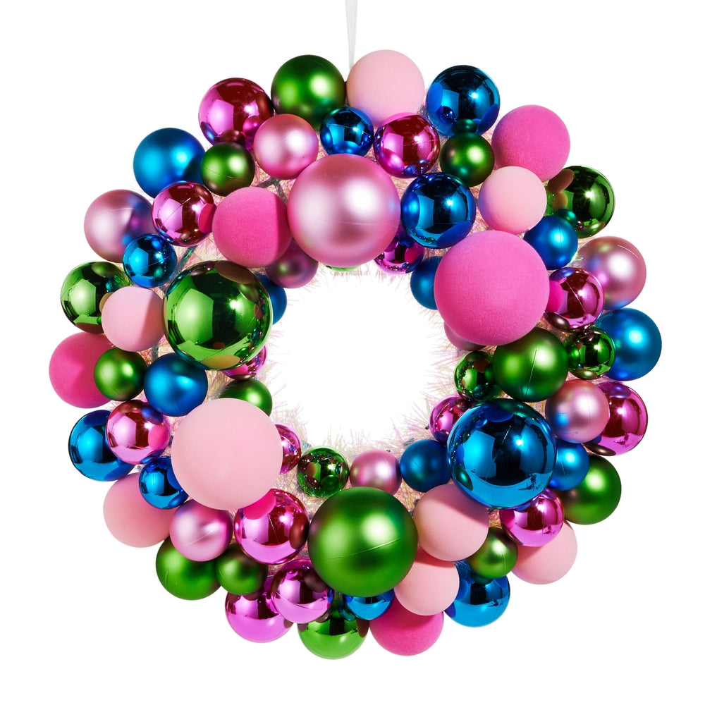 21" Multicolor Ball Wreath