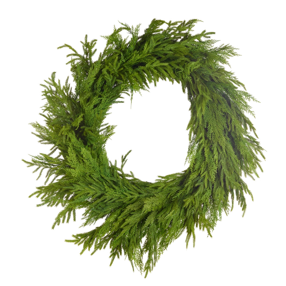 38" Real Touch Mixed Greenery Wreath