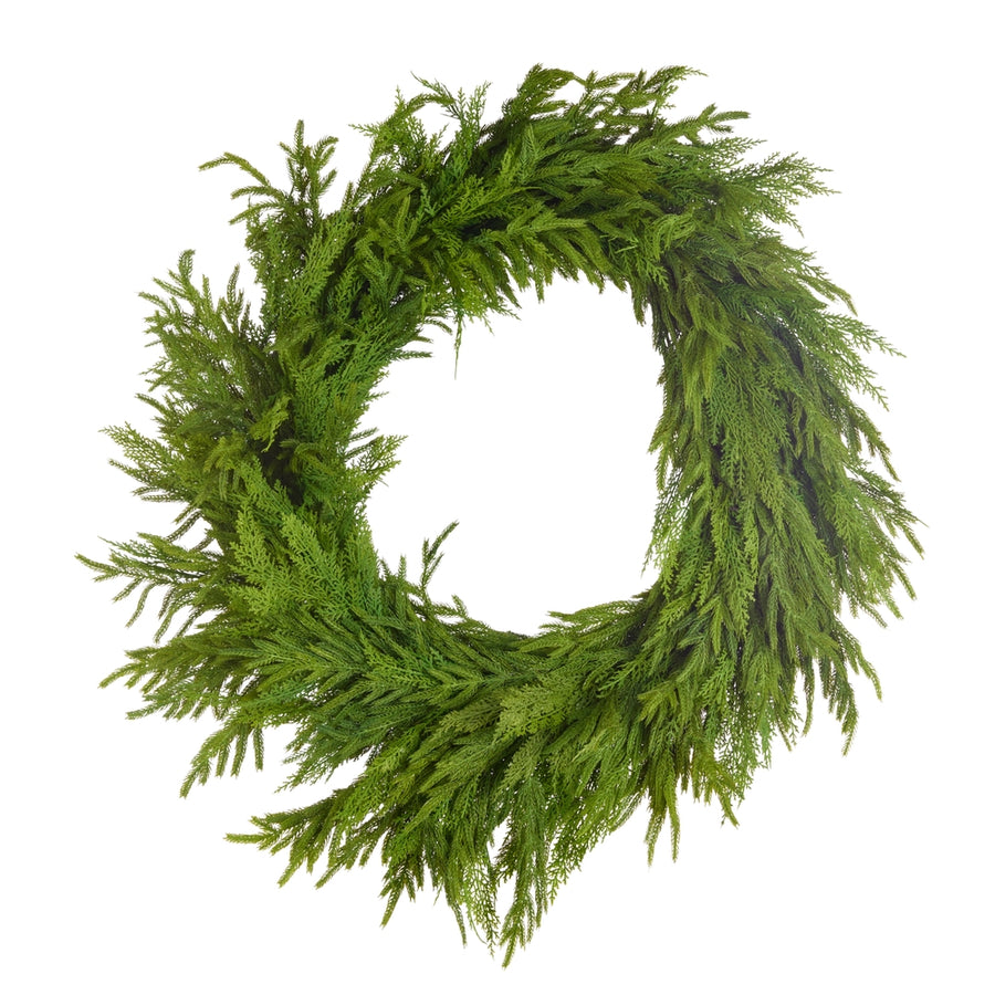 38" Real Touch Mixed Greenery Wreath