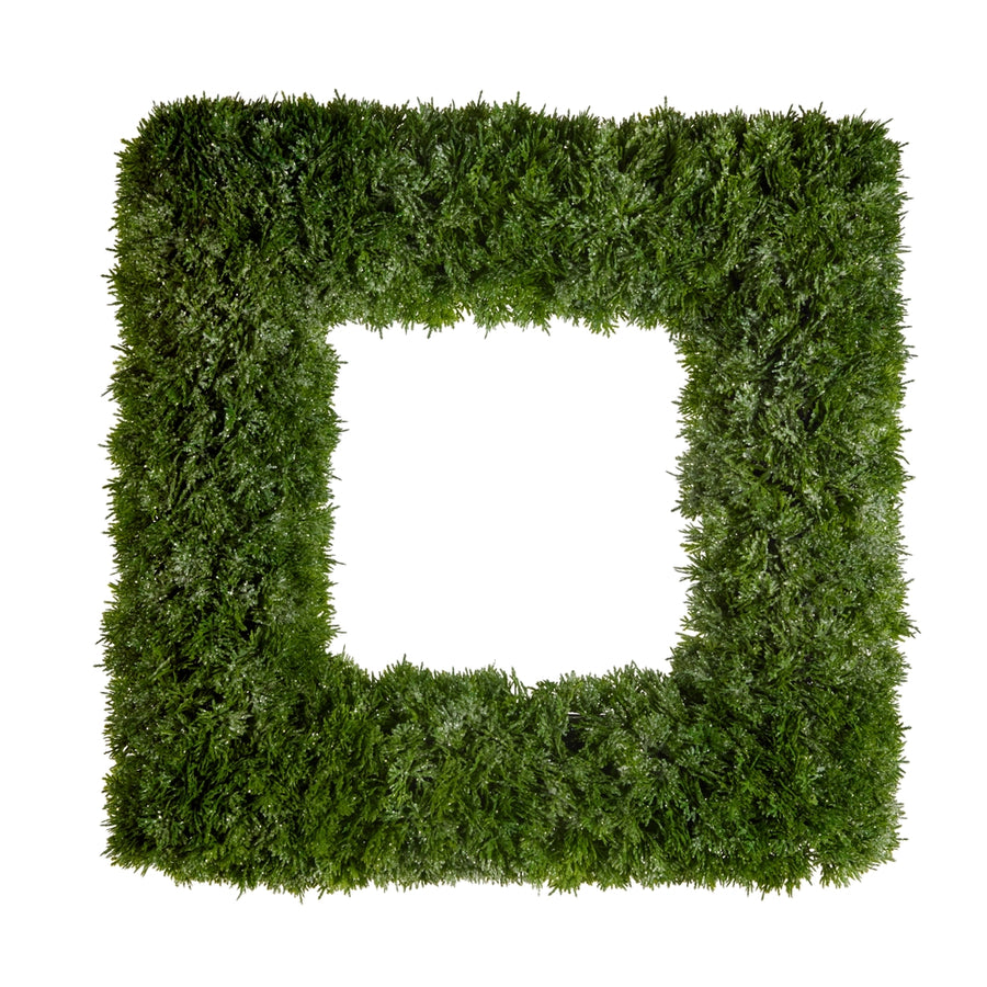 24" Iced Square Sedum Wreath