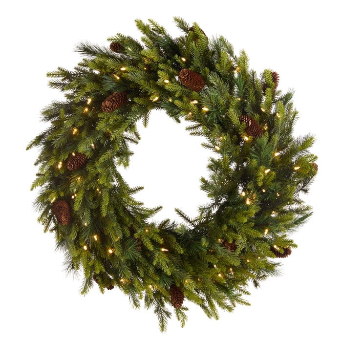 *DC* 30" Pre-Lit Douglas Fir Pinecone Wreath