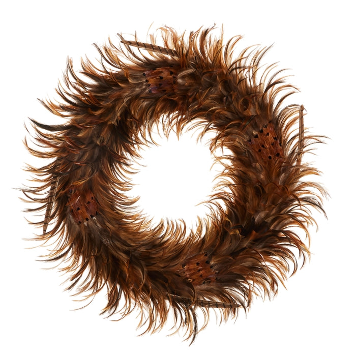 20" Mixed Feather Wreath