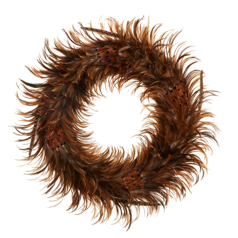 20" Mixed Feather Wreath