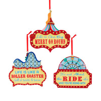 Carnival Sign With Sayings Ornaments