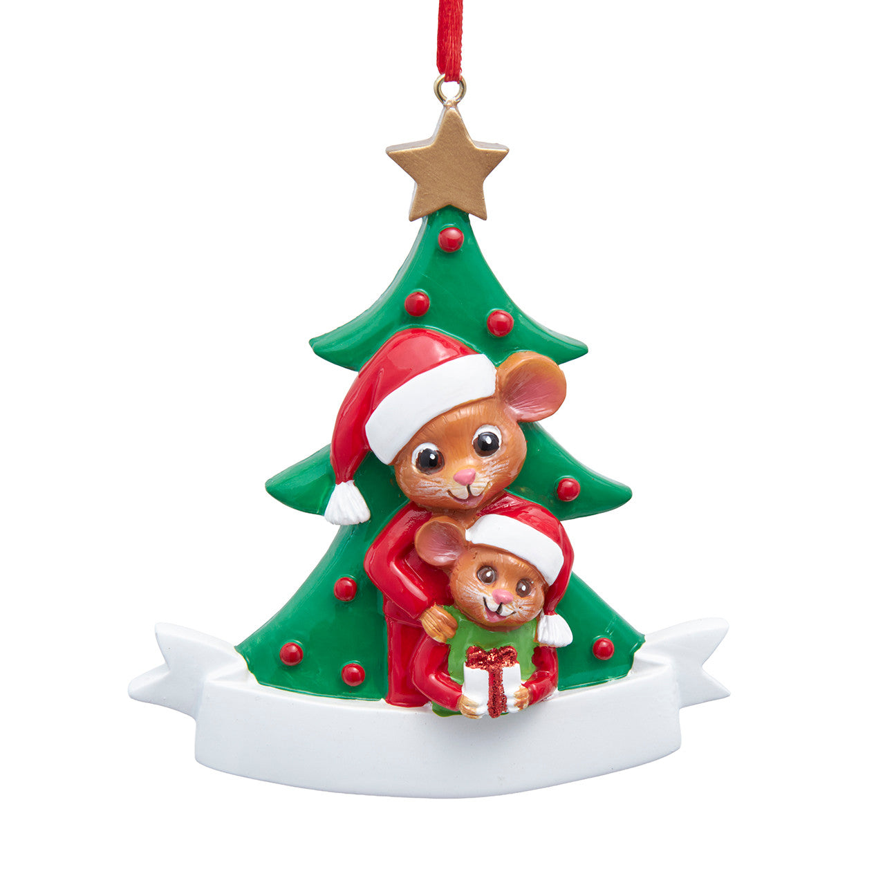 Pajama Party Mice Adult & Kid Ornament For Personalization