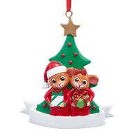 Pajama Party Mice Couple Ornament For Personalization