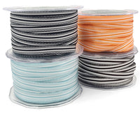 3/8 Inch Ticking Striped Ribbon with Woven Edge