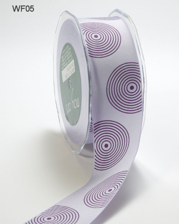 1.5 Inch Grosgrain Circles Ribbon – WF05 – LAVENDER/PURPLE CIRCLES