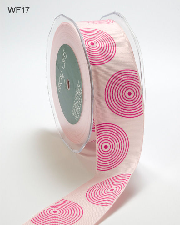 1.5 Inch Grosgrain Circles Ribbon – WF17 – PINK/FUCHSIA CIRCLES