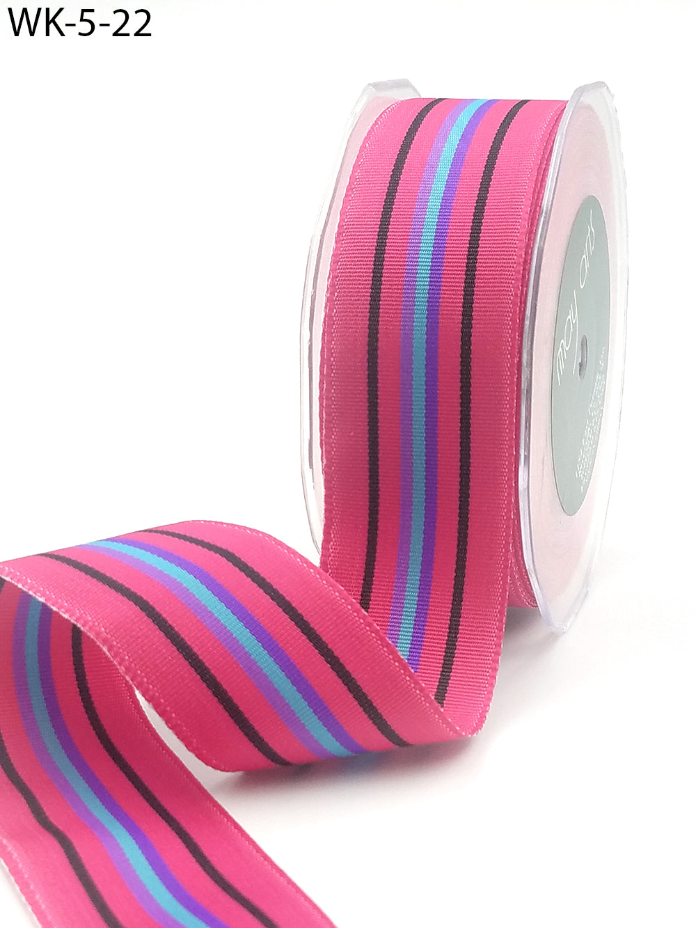 1.5 Inch Multi-Color Striped Ribbon with Woven Edge