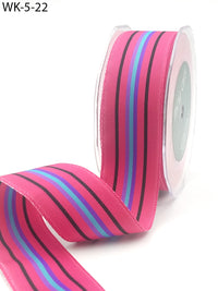 1.5 Inch Multi-Color Striped Ribbon with Woven Edge