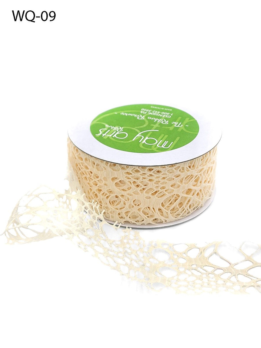 2 Inch Webbed Ribbon with Cut Edge – WQ09 – IVORY