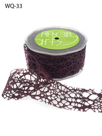 2 Inch Webbed Ribbon with Cut Edge – WQ33 – BROWN