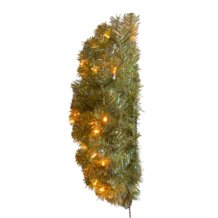 24" 50L LED Dual Color Iridescent Gold Wreath
