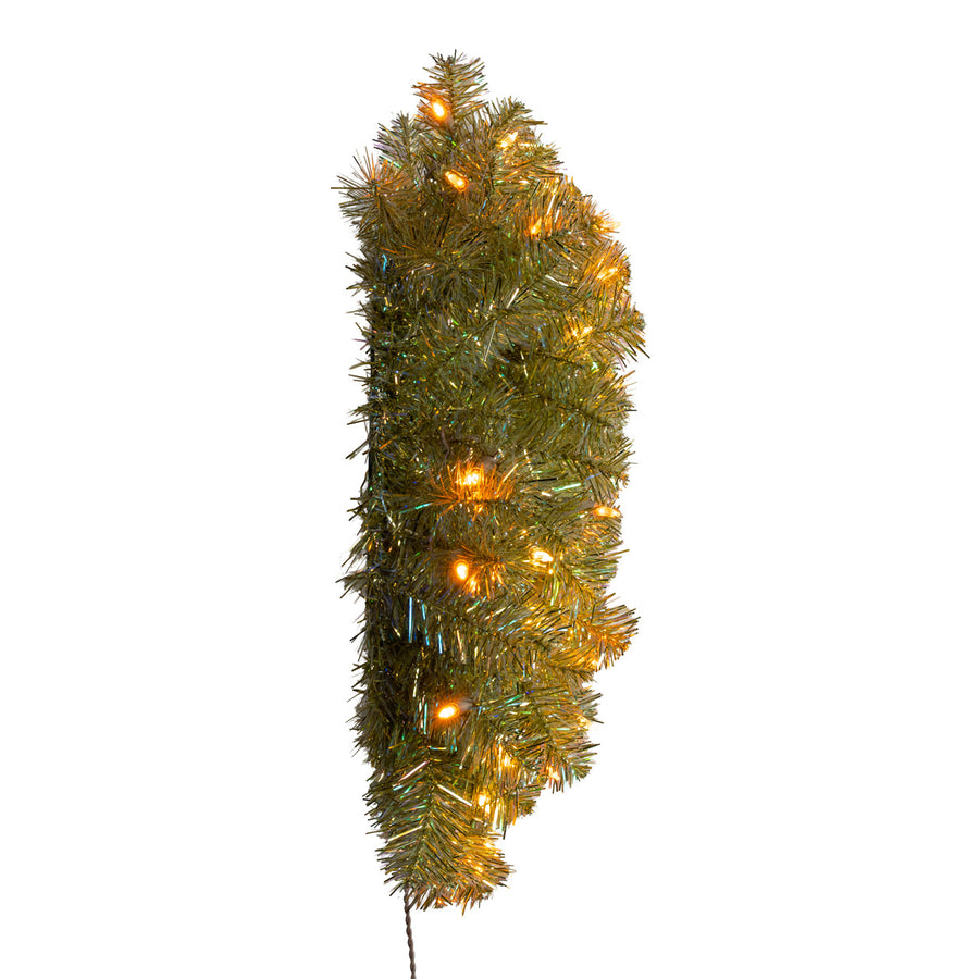 24" 50L LED Dual Color Iridescent Gold Wreath