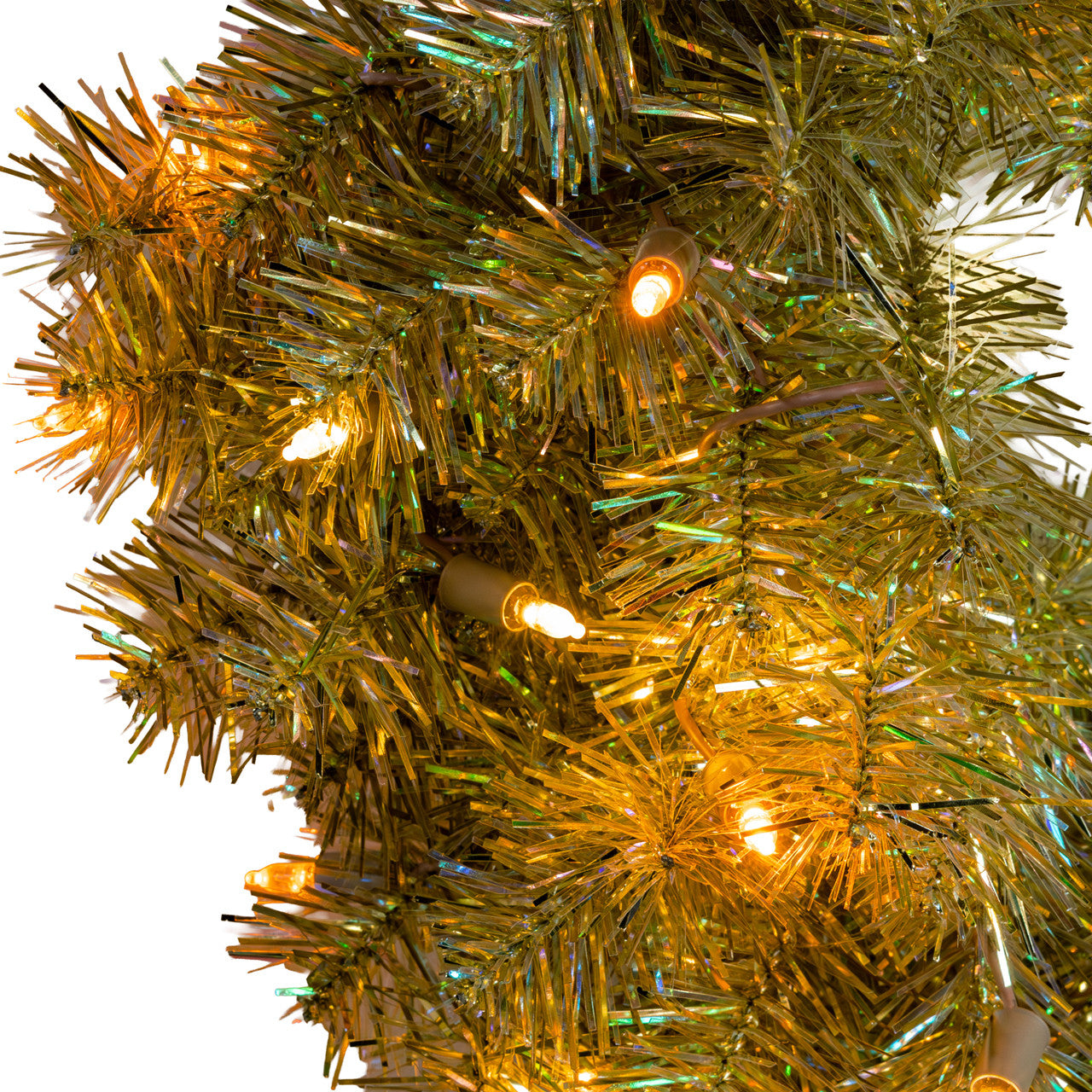 24" 50L LED Dual Color Iridescent Gold Wreath