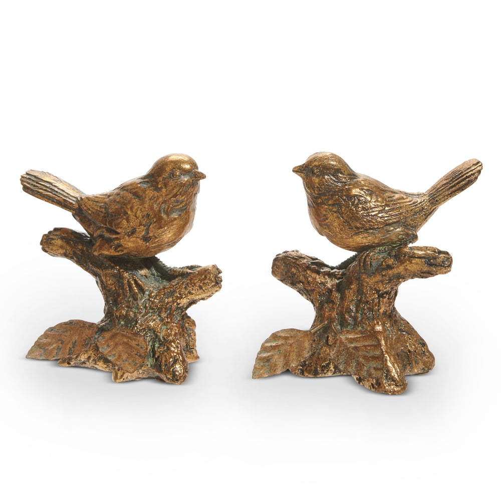 4" Antique Gold Bird on Branch