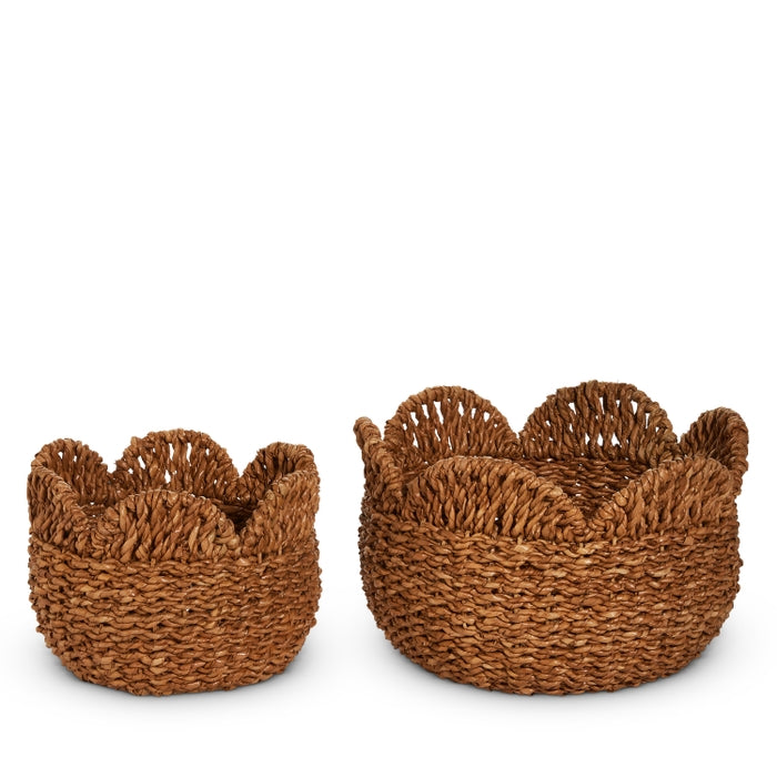 15.25" Woven Scalloped Baskets