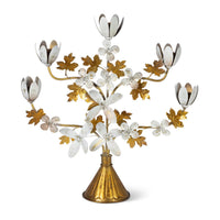 Iron Tabletop Tulip Leaf Candle Holder, 16