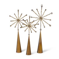 Metal Starburst Sequin Trees, Set of 3, Large is 16