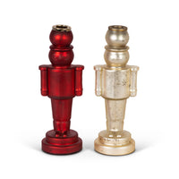 Glass Nutcracker Taper Candle Holder, 2 Asst. 10