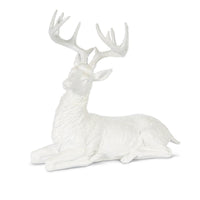 White Polyresin Laying Deer, 12