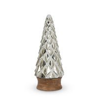 Whitewash Silver Mercury Glass Tabletop Tree, 16