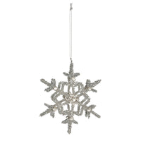 Glass Beaded & Rhinestone Snowflake Ornament