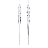 Glass Icicle Ornament, Large, 2 Assorted Styles