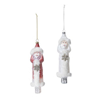 Father Christmas Glass Ornament, 2 Assorted Styles